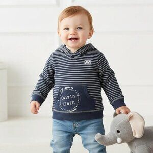 Calvin Klein Striped Logo Hoodie size  12 Months